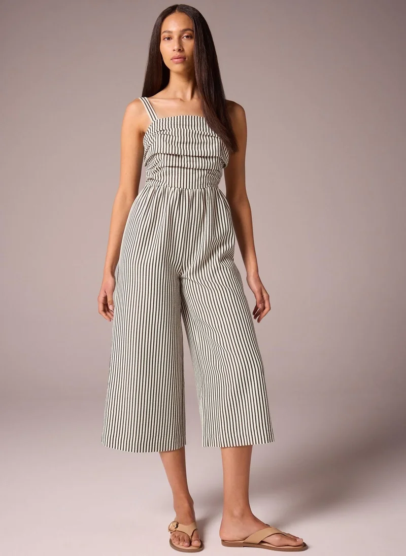 Matalan Et Vous Monochrome Stripe Textured Jumpsuit