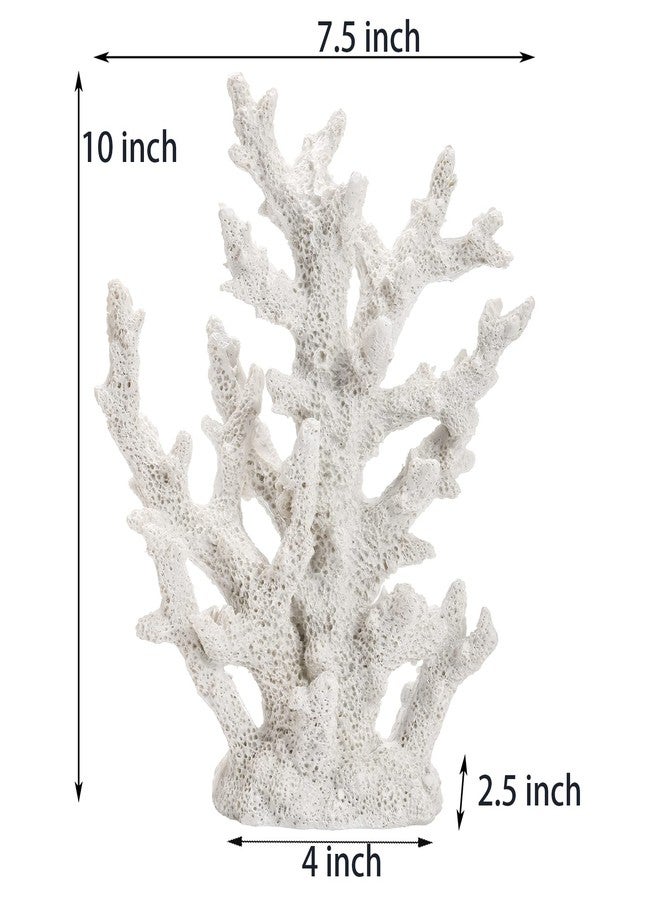 TOPZEA Artificial Coral Ornament, Resin Faux White Coral Reef Aquarium Decor Decorative Sea Stony Corals Realistic Underwater Aquatic Plant for Fish Tank Decoration, Bathroom, Living Room - Image 2
