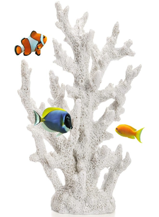 TOPZEA Artificial Coral Ornament, Resin Faux White Coral Reef Aquarium Decor Decorative Sea Stony Corals Realistic Underwater Aquatic Plant for Fish Tank Decoration, Bathroom, Living Room - Image 1
