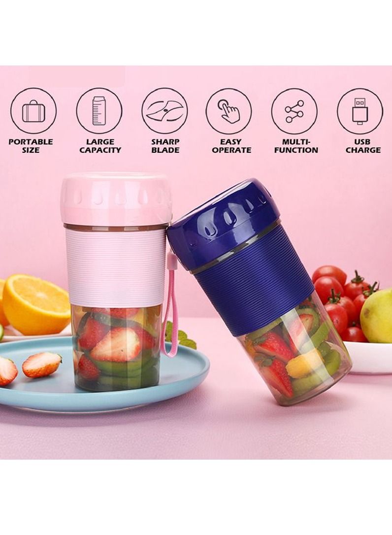 Portable Juicer Cup Blender For Smoothies And Shakes 300Ml Fruit Mixing Machine Detachable Cup Usb Rechargeable For Sports Travel And Outdoors  - Image 3