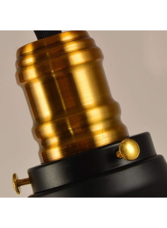 عالية الجودة 3 قطع من مصباح معلق صناعي عتيق أسود من الحديد للمطبخ، مطعم، بار، شرفة، مع كابل قابل للتعديل، مصباح سقف لغرفة المعيشة، مطعم، وحدة إضاءة واحدة، إضاءة مثبتة على السطح/القطر: 30 سم، مصباح إضاءة متضمن. - Image 4