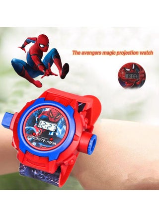 Spider Man Projection Watch Children's Cartoon Light-Emitting Watch Marvel Spider- Man Boys And Girls With LCD Display Flashing Light Electronic Toy Watch - view 2