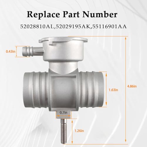 KPALAG Aluminium Engine Coolant Filler Neck with Cap Compatible with Dodge Avenger Caliber Durango Dakota Chrysler 200 Sebring Jeep Compass Patriot Replace# 52028810AL 52029195AK 55116901AA - Image 3