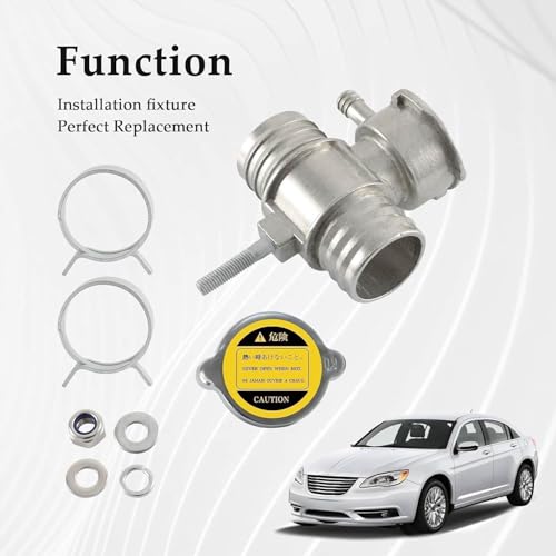 KPALAG Aluminium Engine Coolant Filler Neck with Cap Compatible with Dodge Avenger Caliber Durango Dakota Chrysler 200 Sebring Jeep Compass Patriot Replace# 52028810AL 52029195AK 55116901AA - Image 5