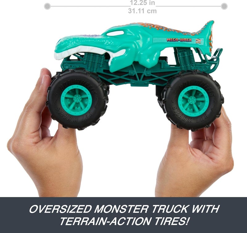 Hot Wheels Monster Trucks Mega-Wrex Battery-Powered RC Truck with All-Terrain Tires - Image 3
