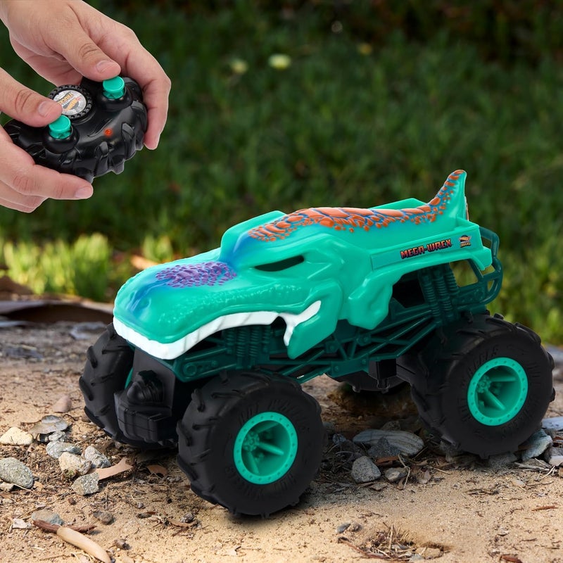 Hot Wheels Monster Trucks Mega-Wrex Battery-Powered RC Truck with All-Terrain Tires - Image 2