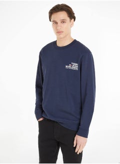 TOMMY JEANS Men's Modern Logo Fleece Sweatshirt, Navy  - Image 1