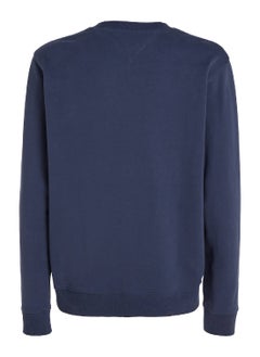 TOMMY JEANS Men's Modern Logo Fleece Sweatshirt, Navy  - Image 4
