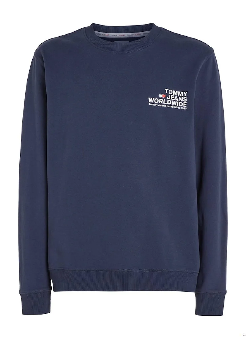 TOMMY JEANS Men's Modern Logo Fleece Sweatshirt, Navy