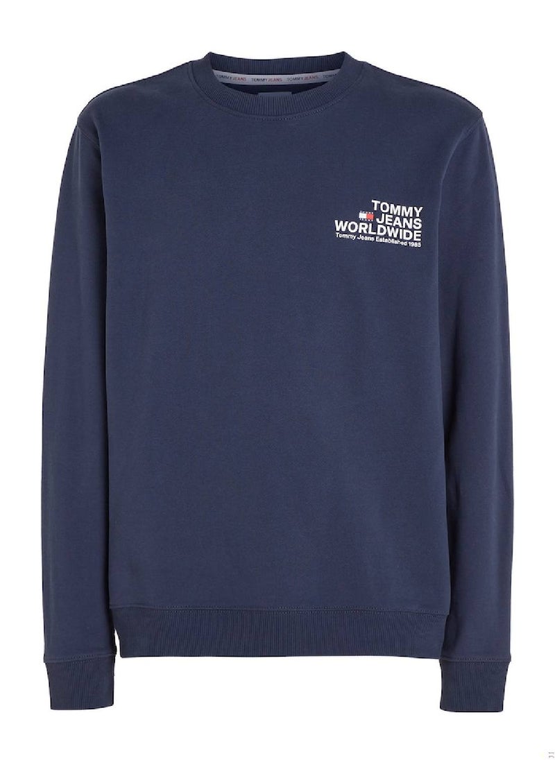 TOMMY JEANS Men's Modern Logo Fleece Sweatshirt, Navy  - Image 2