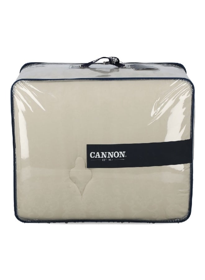 Cannon 4-Piece Premium Quality T300 Cotton Jacquard Comforter Set Beige Queen 27 x 60 x 50 cm CN CQ4PCT300-BGED - Image 1