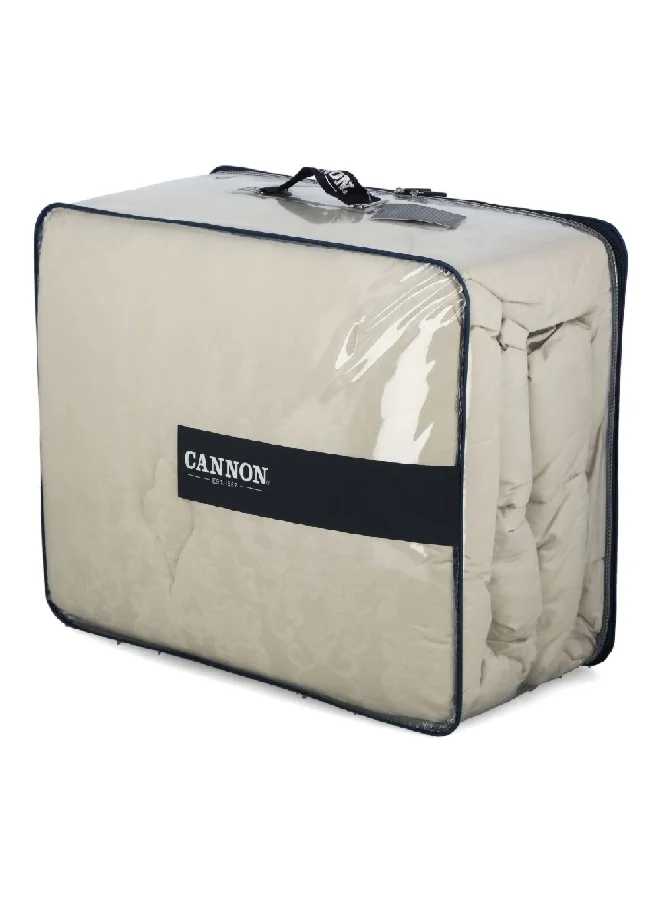 Cannon 4-Piece Premium Quality T300 Cotton Jacquard Comforter Set Beige Queen 27 x 60 x 50 cm CN CQ4PCT300-BGED