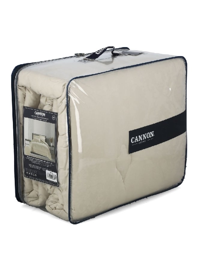 Cannon 4-Piece Premium Quality T300 Cotton Jacquard Comforter Set Beige Queen 27 x 60 x 50 cm CN CQ4PCT300-BGED - Image 3