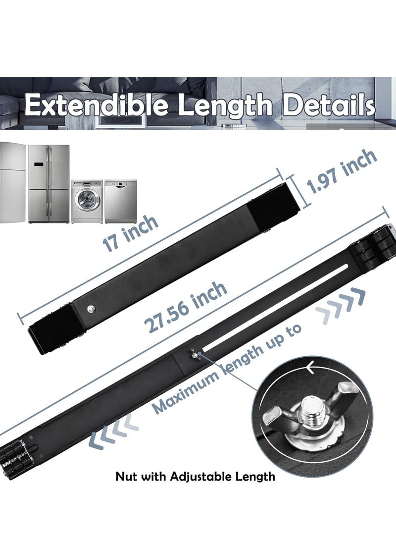 ELTRAZONE - Universal Extendable Furniture Appliance Rollers (4 Pack) – Heavy-Duty Mover Tools with 24 Rollers & Brakes, Strong Base for Washing Machines, Refrigerators, Dryers - Image 1