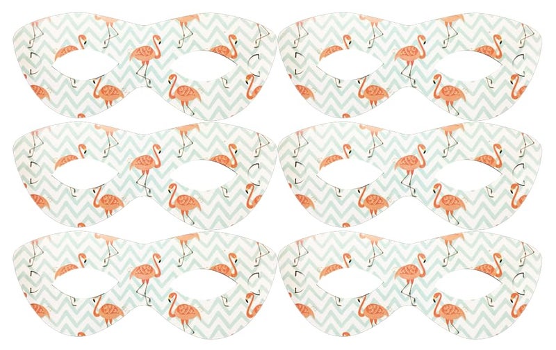 Paper Eye Mask FIAMINGO With Cat Eye Design For Party And Birthday Set Of 6 Pieces