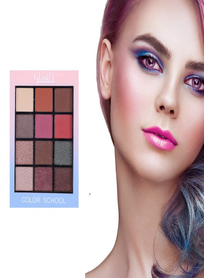 Glam 21 Glam21 Color School Eyeshadow Palette | 12 Highly Pigmented Shades | Smudge proof | Seamless Blending| Long-Staying | 10 gmShade-03 - Image 5
