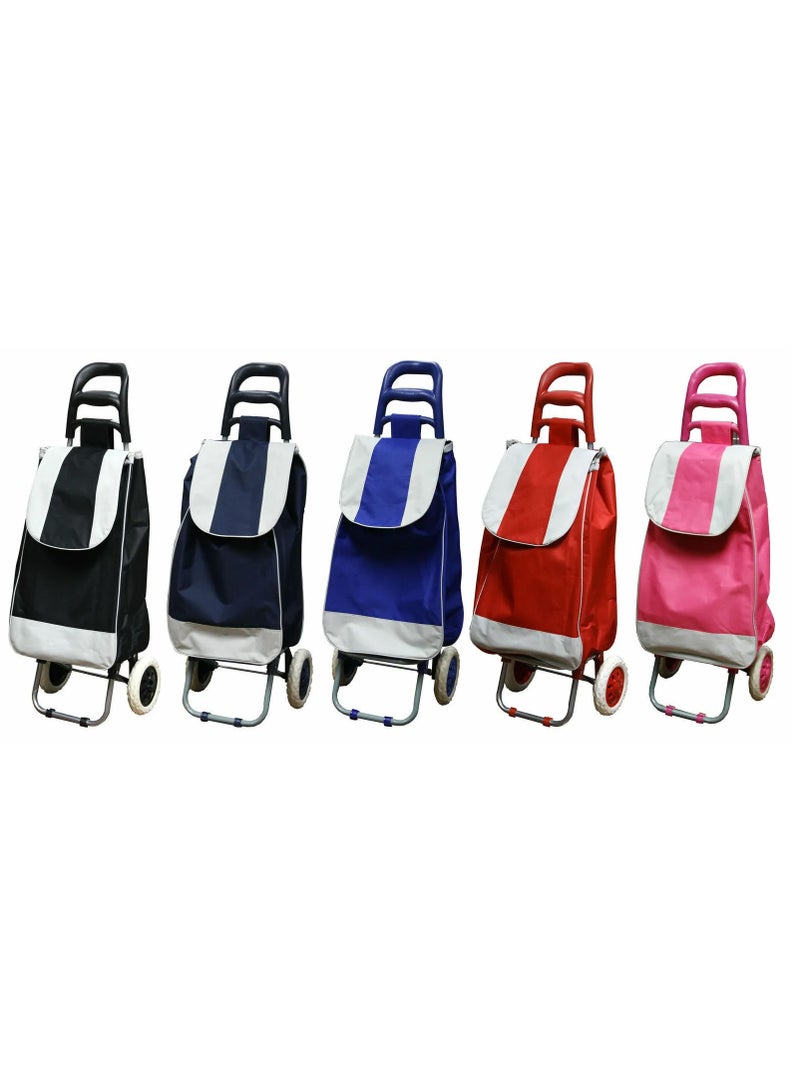 DubaiGallery 1Pcs Random Color Vegetable & Fruit Folding Shopping Trolley Bag with Wheels - Image 2
