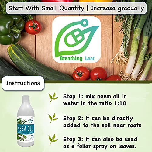 BreathingLeaf breahtingLeaf Organic Neem Oil Slow release Natural NPK Natural Inscticide for Plants 400 ml  - Image 4