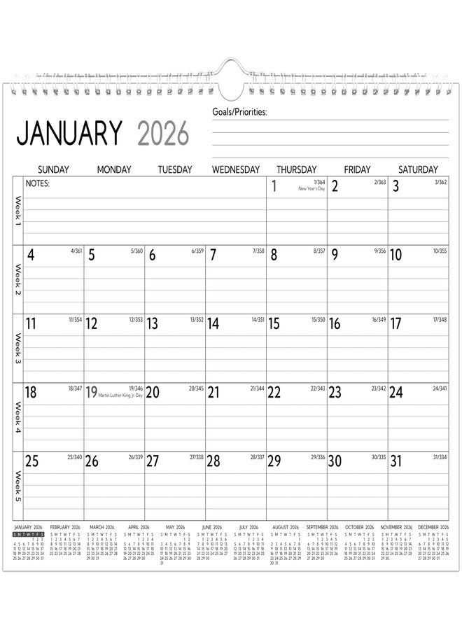 BowCuk 2026-2027 Wall Calendar - 2 Year Calendar 2026-2027, 14.57 x 11.42 In, Jan 2026 - Dec 2027, 2026 Calendar 24 Months, Monthly Calendar 2026, with Ruled Blocks, Thick Paper, Holidays, To-do List ＆ Notes - Image 1