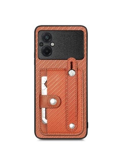 Case Cover For Xiaomi POCO M5 4G Wristband Kickstand Wallet Back Phone Case with Tool Knife Brown