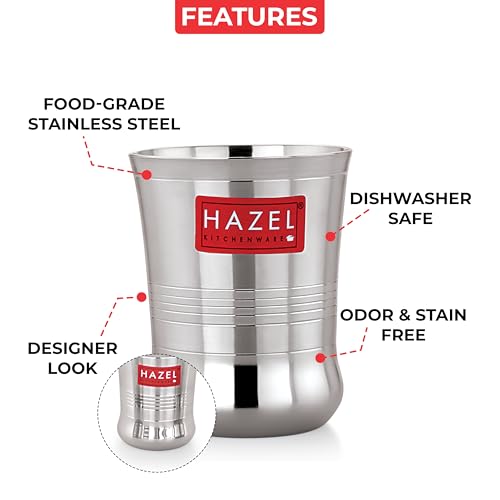 HAZEL Stainless Steel Toddler Glass Set of 12 – 200ml | Unbreakable Cups for Water, Juice & Milkshake - Image 4