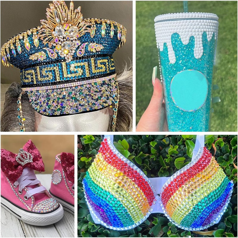 Briskbloom 15000PCS 4MM Resin Jelly Rhinestones for Crafts Nails, 15 Colors SS16 Flatback Rhinestone Gems for Tumblers Mugs Crocs Shoes Graduation Cap Makeup, Bedazzling Kit with B7000 Glue - Image 5