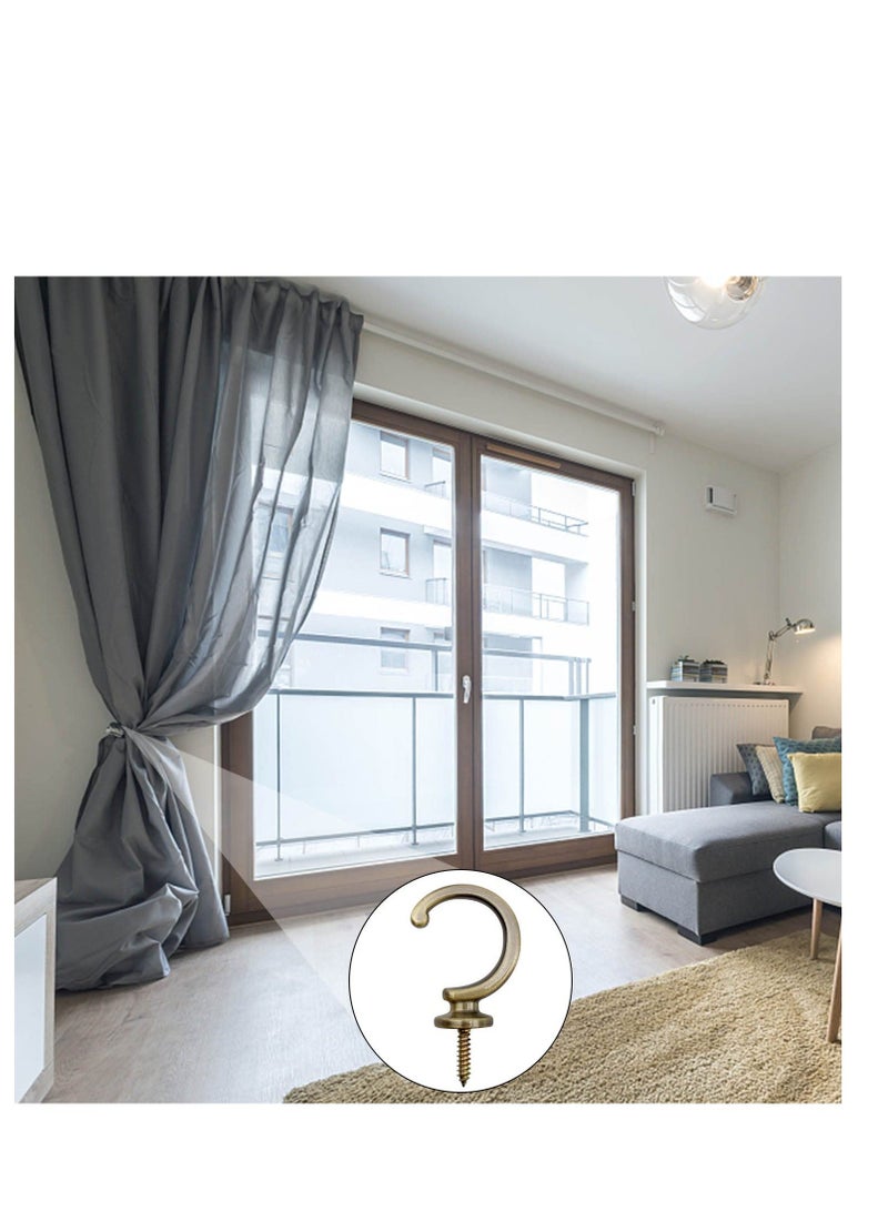 إسكدنيا Tie Back Hooks for Curtains, Brass Curtain Tieback Hooks, Curtain Hooks for Tie Backs, with Expansion Tube, for Window Shower Curtain, Cabinets - Image 5