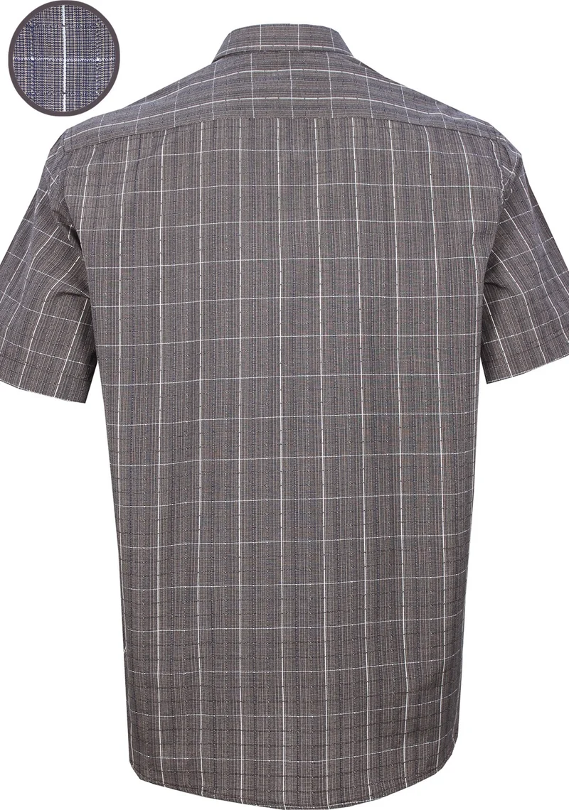 فاريتا Men's Brown Short Sleeved Classic Cut Collar Buttoned One Pocket Shirt