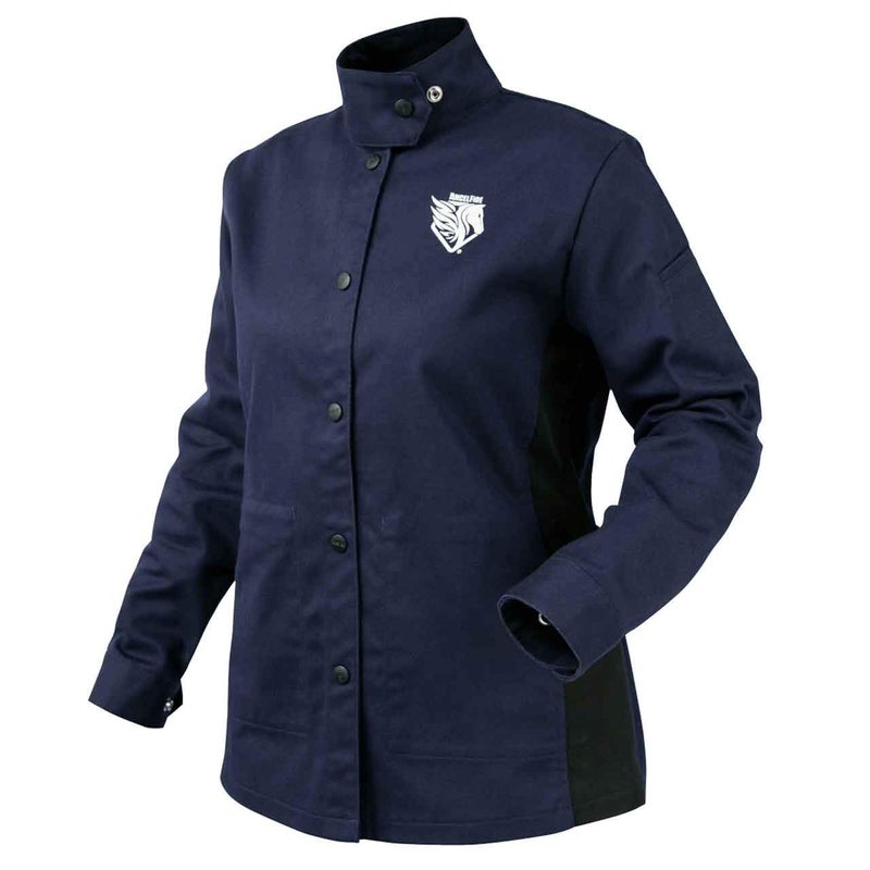 Black Stallion JF1015NB AngelFire Womens FR Cotton Welding Jacket Navy Black XLarge