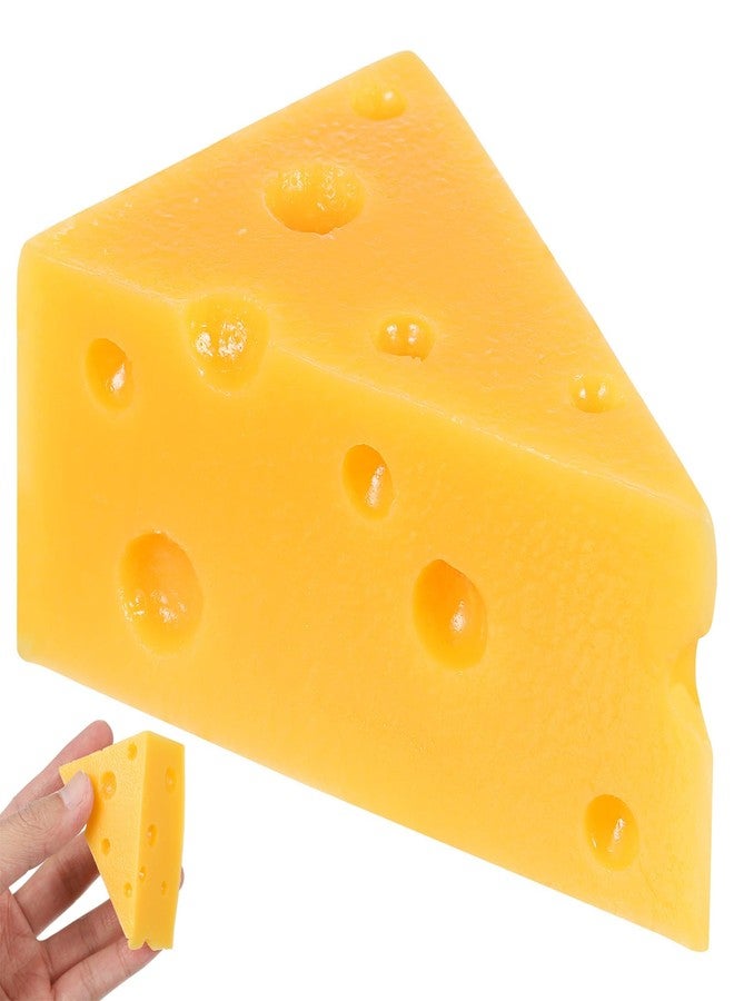 Garneck Fake Cheese Model: Realistic Resin Cheese Wedge Prop - Artificial Cake Slice Food Ornament for Bakery Display, Photography, Kitchen Decor & Kids Pretend Play (Yellow) - Image 1