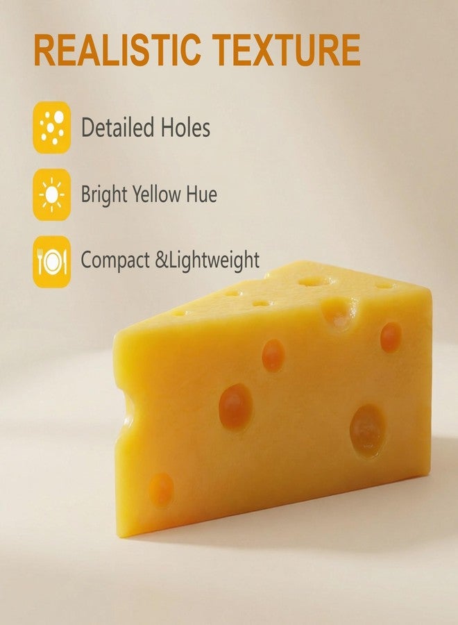Garneck Fake Cheese Model: Realistic Resin Cheese Wedge Prop - Artificial Cake Slice Food Ornament for Bakery Display, Photography, Kitchen Decor & Kids Pretend Play (Yellow) - Image 4