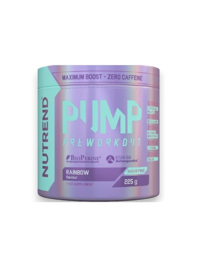 NUTREND Pump Pre Workout, Rainbow Flavour, 225g