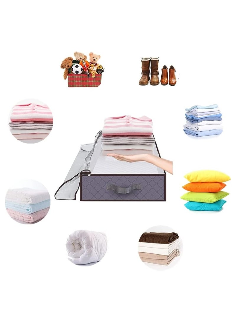 3 Pack 90L Large Capacity Under Bed Storage Bags, Dark Grey, Zipper Closure, Foldable, Storage Bins, For Home Storage (100 x 50 x 15cm)  - Image 4