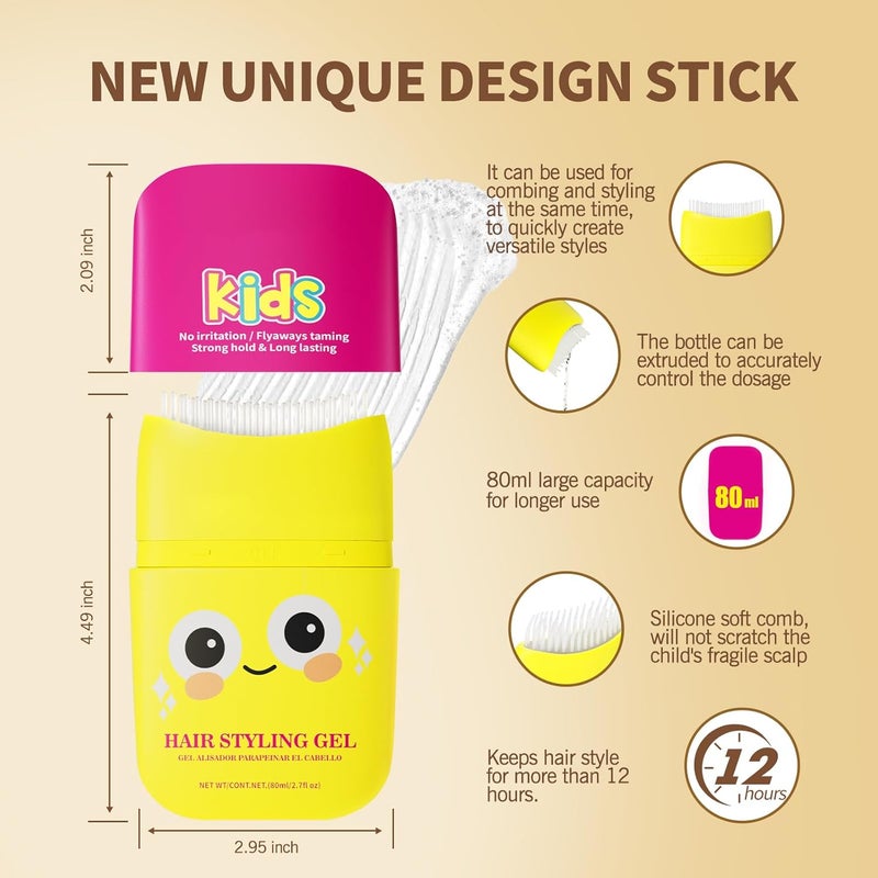 gowwim Dinosaur Kids Hair Gel and Finishing Stick with Comb Integration, Natural Ingredients for Edge Control and All Hairstyles - Image 4