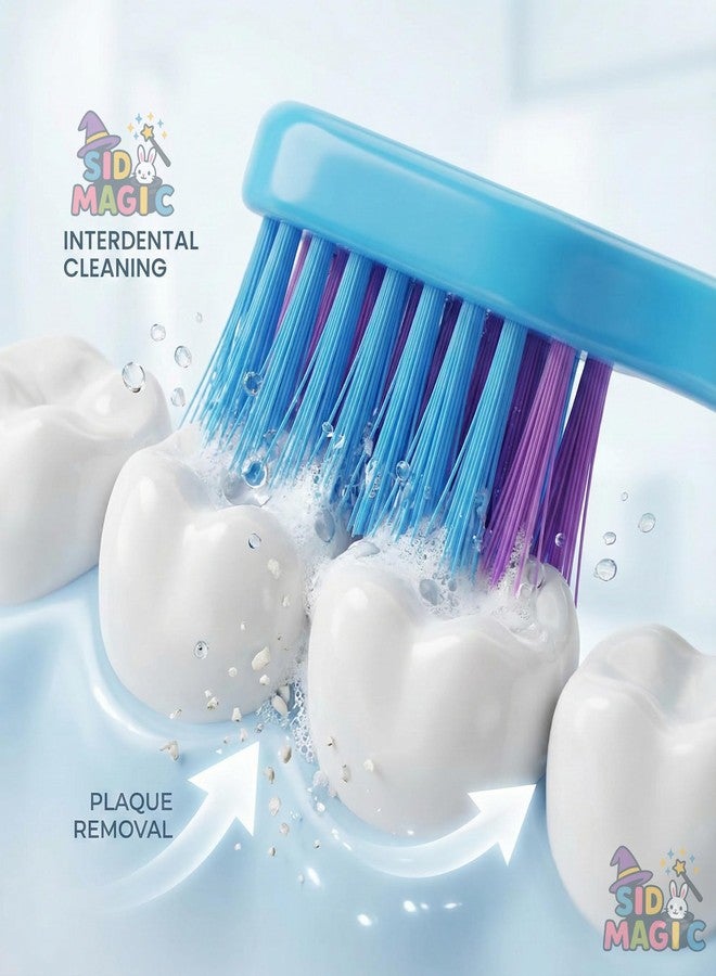مجموعة فرشاة أسنان SID MAGIC T-Brite ذات الشعيرات الناعمة، تنظيف عميق للبالغين والأطفال، عبوة ألوان عشوائية، تصميم رأس رفيع (1) - Image 2