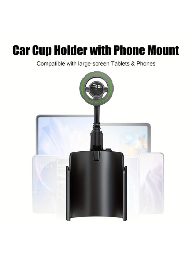 Car Cup Holder Magnetic Phone Mount Super Strong Stability Supports Large Tablets Adjustable Hose Design For Optimal Viewing High Strength Memory Metal Cup Holder Suitable For All Car Cups Black - Image 5