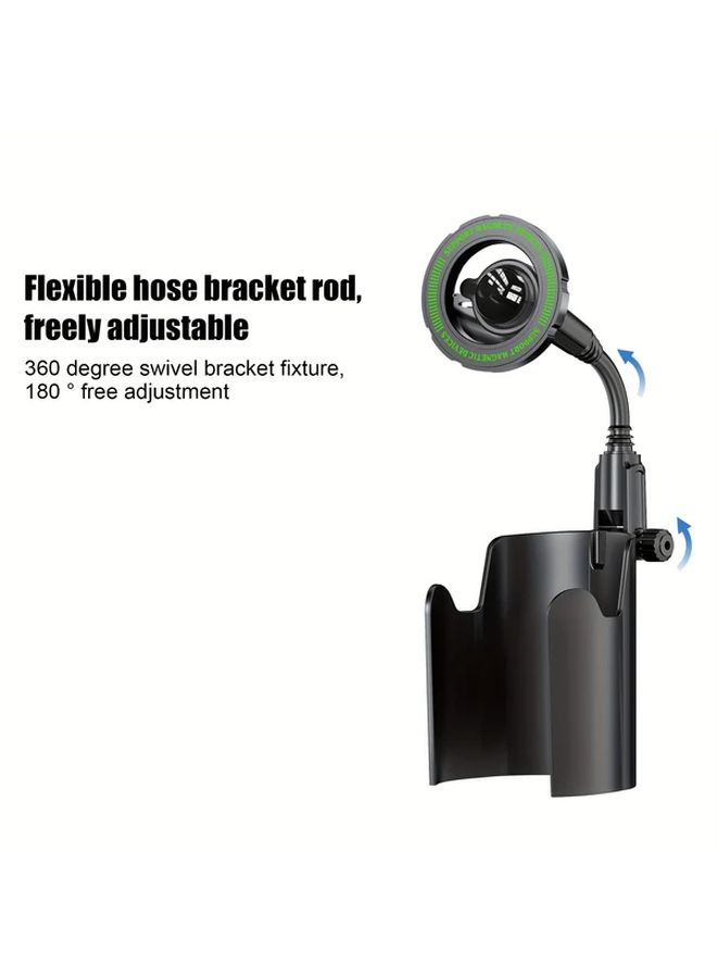 Car Cup Holder Magnetic Phone Mount Super Strong Stability Supports Large Tablets Adjustable Hose Design For Optimal Viewing High Strength Memory Metal Cup Holder Suitable For All Car Cups Black - Image 3