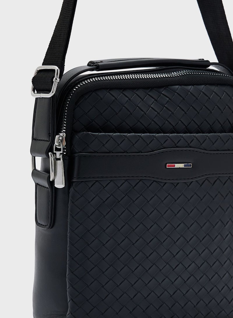 Seventy Five Weave Texture Casual Messenger Bag - Image 4