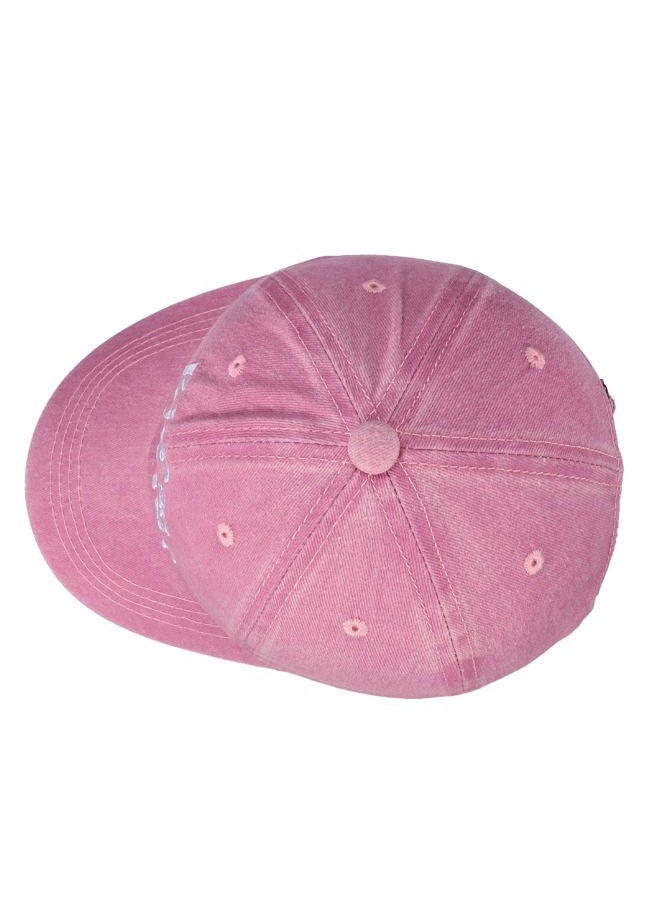 Peninpha Cute Embroidered Baseball Caps for Kids - Adjustable Washed Distressed Vintage Cowboy Sun Hat for Boys & Girls Ages 3-8, Big Sister - Pink, One Size - Image 4
