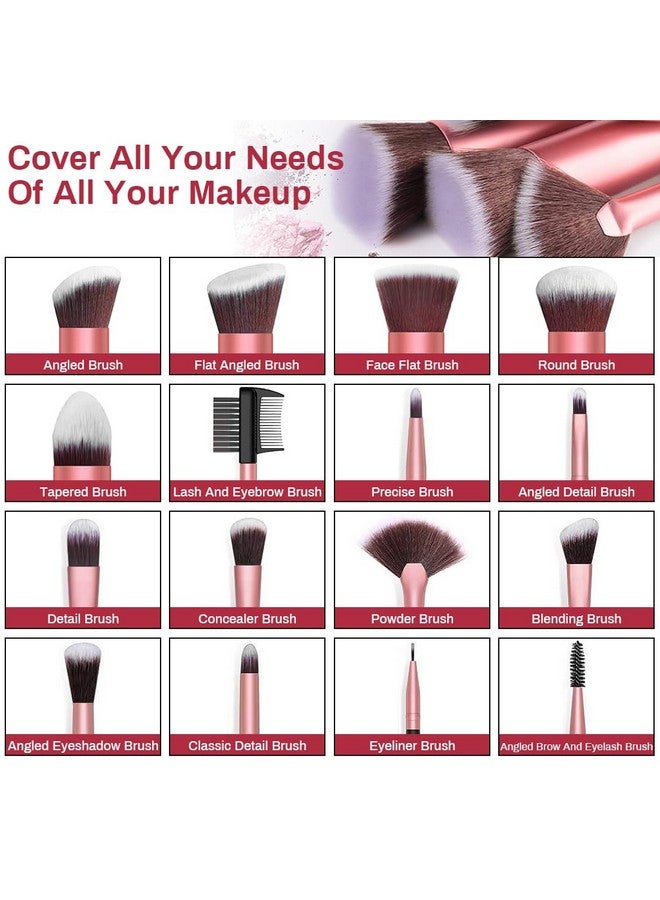 maycreate ® Makeup Brush Set 22Pcs Premium Synthetic For Foundation Powder/Concealers/Eye Shadows/Blusher/Highlighter/Contour/Nose Contour/Shading/Lipstick Makeup Brushes For Beginners(Rose Gold) - Image 3