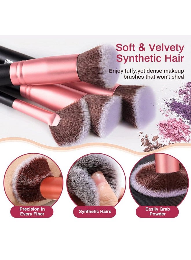 maycreate ® Makeup Brush Set 22Pcs Premium Synthetic For Foundation Powder/Concealers/Eye Shadows/Blusher/Highlighter/Contour/Nose Contour/Shading/Lipstick Makeup Brushes For Beginners(Rose Gold) - Image 2