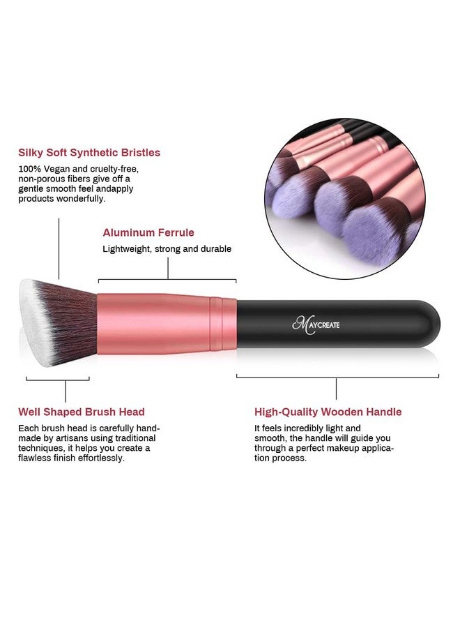 maycreate ® Makeup Brush Set 22Pcs Premium Synthetic For Foundation Powder/Concealers/Eye Shadows/Blusher/Highlighter/Contour/Nose Contour/Shading/Lipstick Makeup Brushes For Beginners(Rose Gold) - Image 5