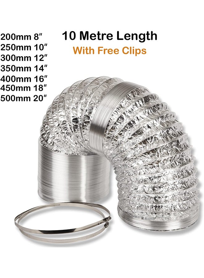 ماكس سترينث أنابيب هواء مرنة من الألومنيوم للتهوية والزراعة المائية (300 مم × 10 م، 12 بوصة) - Image 2