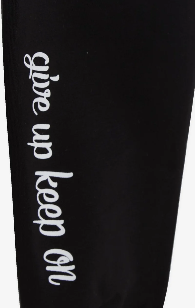 Poyraz Kids Boys Tracksuit Bottoms Printed Text 4-8 Years, Black
