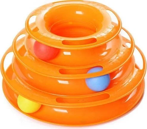 Tineke Tower Of Tracks Round 3-Layer Cat Toy - 24 x 13 cm