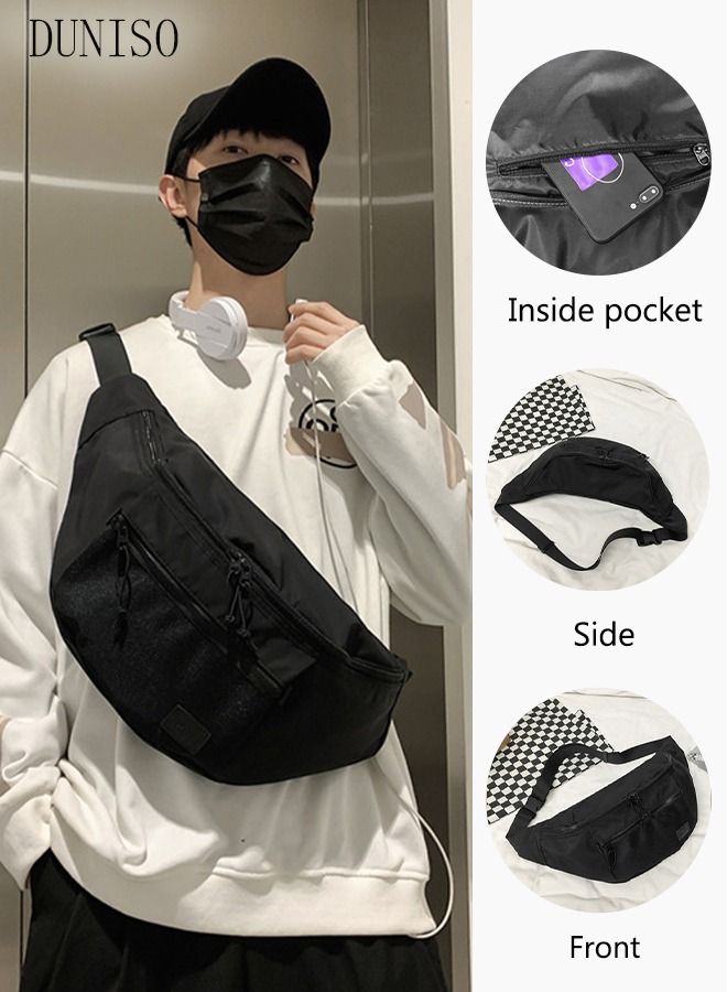 DUNISO Compact Sling Bag for Men and Women Waterproof Crossbody Bag Chest Shoulder Backpack with Buckle Large Capacity Everyday Carry Bag for Travel Work Sport - Image 1