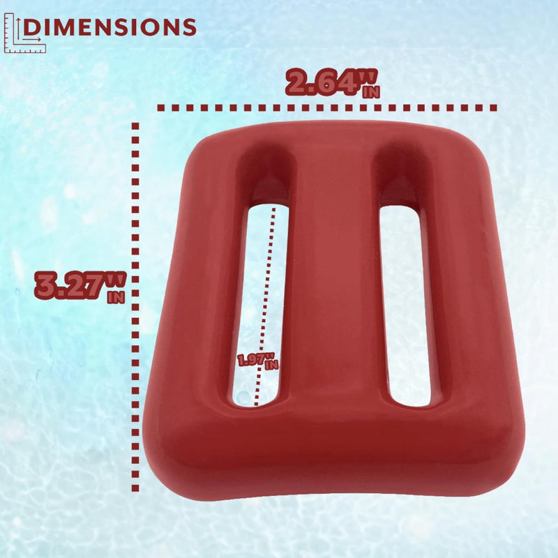 Poolzilla Diving Weight (2 Pack) 1.1 LB(0.5 Kg) for Scuba Diving, Diving Weight in Red, Lead Weight with Slits for Placement Along Belt - Image 2