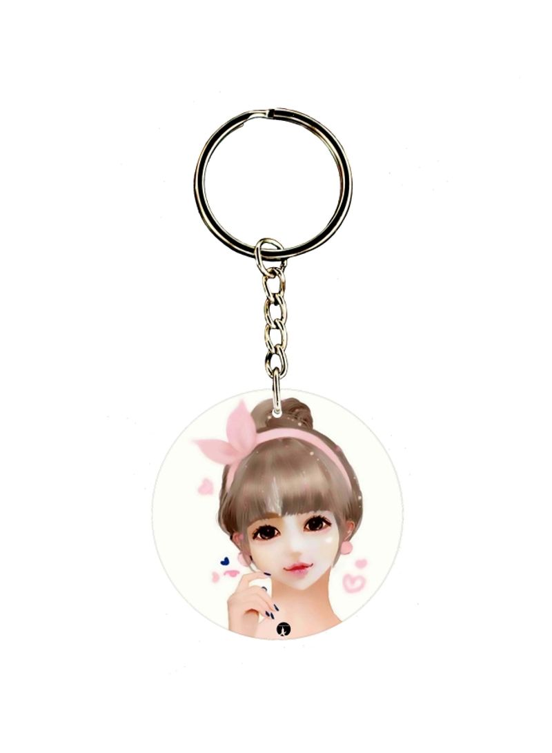 RKN Girl Printed Dual Sided Keychain