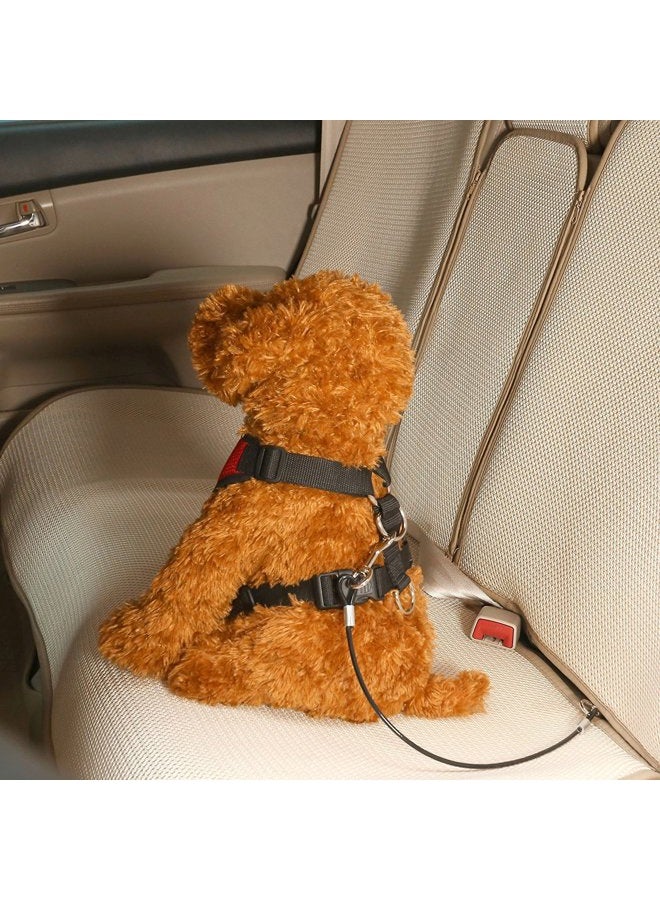 Mogoko Pet Dog Car Seat Belt Restraint, Coated Stainless Steel Chew Proof Dog Vehicle Safety Tether Cable, Double Clip No-Chew Pet Car Leash Lead-31 Inch - Image 3