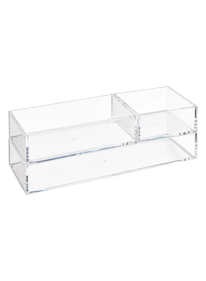 Five Simply Smart Selena 3-Compartment Rectangular Modular Tray Clear 4.6 x 9.5 x 25.6 cm 200133
